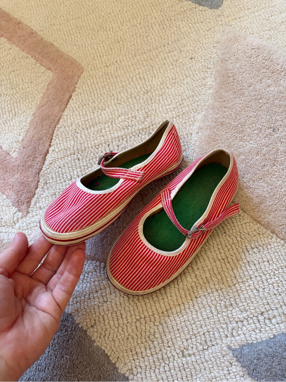 Vintage Kids Red Stripe Shoes